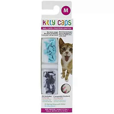 Kitty Caps Kitty Caps Nail Caps For Cats Medium Black W/ Gray Tips & Baby Blue • $8.24