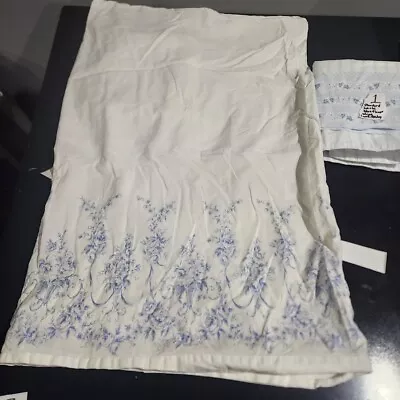 Pillowcase Vtg 1 SINGLE Standard WHITE BLUE FLOWERS Various Maker PICK YOUR FAV • $16