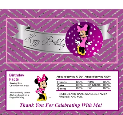 12 Minnie Mouse Hershey Candy Bar Wrappers Birthday Party Supplies Baby Shower • $9.25