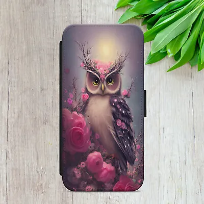 £10.99 • Buy Flip Case For Iphone Samsung Huawei Owl Floral Rose Sketch Wallet Phone Cover