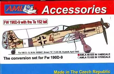 AML Models 1/48 FOCKE WULF Fw-190D-9 With Ta-152 TAIL Resin Conversion Kit • $7.50