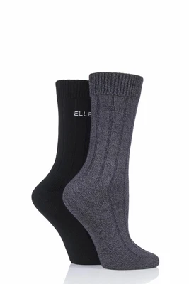 £10.99 • Buy Ladies 2 Pair Elle Ribbed Bamboo Boot Socks