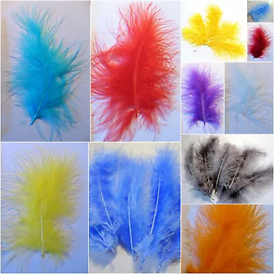 20 X Good Quality Turkey Marabou Feathers Approximately 3  To 5  Long • £2.90