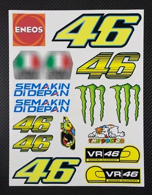 46 Moto GP Motorcycle Fairing Helmet Car Decals Badge 16 Stickers Set For Yamaha • £11.88