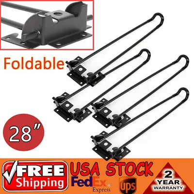 28'' Folding Hairpin Table Legs Solid Iron Coffee Table Legs Hairpin Legs 4Pcs  • $26.60