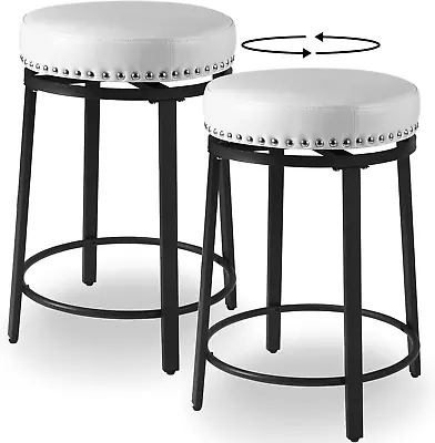 Swivel Bar Stools Set Of 2 Modern Counter Height Bar Stools 24 Inch Swivel Cou • $167.83