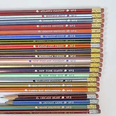 ~YOU PICK~ Vintage NFL 1970's Striped No. 2 Pencils ~ Several Football Teams • $10