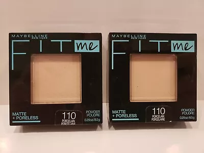 Maybelline~Lot Of 2~Fit Me! Matte & Poreless Powder Foundation~#110 Porcelain • $14.99