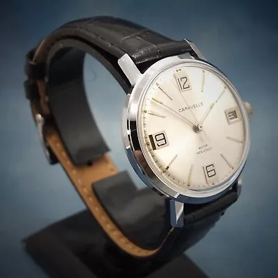 $94.95 • Buy Caravelle 7 Jewel Vintage Mens Watch - Chrome Plated, Date, Runs & Looks Nice