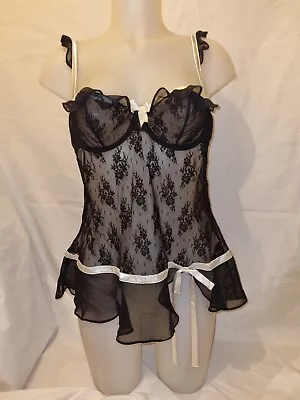 Gorgous Black LA SENZA Underwired Sexy Babydoll Chemise Dress Size 16 (TV) • £9.99