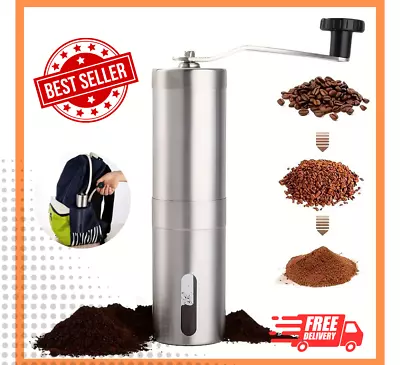 Manual Coffee Grinder Stainless Steel With Ceramic Burr Bean Mill Portable NEW • $9.67