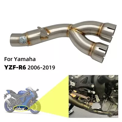 Motorcycle Exhaust System Mid-Section Exhaust Pipe Connected For Yamaha R6 Parts • $69.99