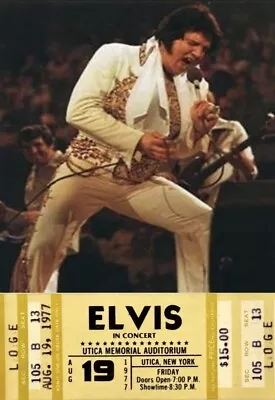 🎵rare Elvis Presley Unused Concert Ticket 08/19/1977 Utica Memorial Auditorium • $476.85