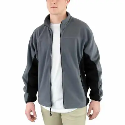 River's End Microfleece Jacket Mens Grey Casual Athletic Outerwear 8097-GY • $12.99