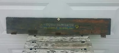 Vintage ROYAL INCUBATOR CO DES MOINES IOWA Wooden Chicken Incubator Door Sign • $57.55