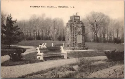 METUCHEN New Jersey Postcard  Roosevelt Park Memorial  Mayrose C1940s - Unused • $4.80