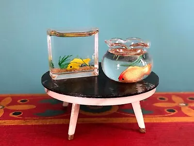 2 Pc Dollhouse Glass Fish Tank 1: 12 Scale Miniature Fish Aquarium • $9.85