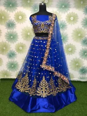 Black Pakistani Wedding Bollywood Lehenga Indian Designer Party Lengha Choli • $75.99