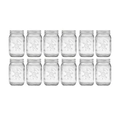$30.99 • Buy Ball Winter Collection Snowflake Pint Regular Mouth Canning Jar, Bulk, 12 Jars