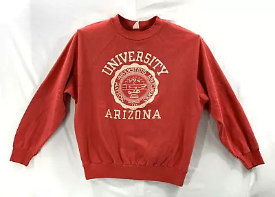 Vintage 70s Arizona State University Raglan Pullover Sweatshirt Red Size Medium • $28.88