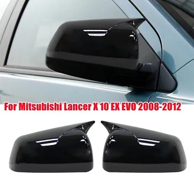 Glossy Black OX Horn Mirror Cover For Mitsubishi Lancer X 10 EX EVO 2008-2012 • $27.05