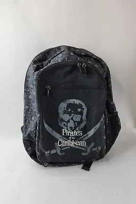 Disney Parks Pirates Of The Caribbean Black Backpack Grey Skull - Rare • $40.97