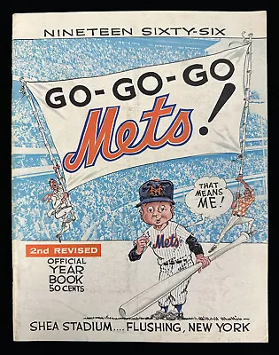 1966 New York Mets Official Baseball Yearbook 2nd Revised Edition VG-EX+ • $85