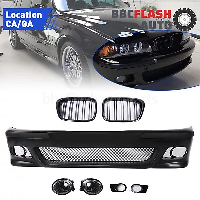 For BMW 5 Series E39 M5 Style Front Bumper Body Kit +Mesh Grille 1997-2003 • $278.90