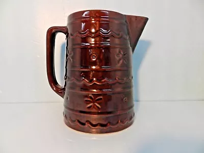 Vtg Brown Drip Marcrest Daisy & Dot Oven-Proof Stoneware Pitcher 8  BEAUTIFUL • $148