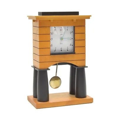 NOS Alessi Maple Mantel Clock Designed By MICHAEL GRAVES Modernist Pendulum • $895