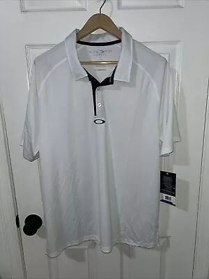 Oakley Shirt Mens XL Polo Golf Hydrolix Mesh White Stretch Lightweight • $5
