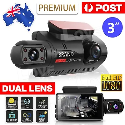 Dual Lens Car DVR Dash Cam Video Recorder 1080P G-Sensor Front And Inside Camera • $28.95