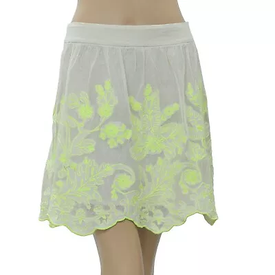 Vanessa Virginia Anthropologie Electric Vines Embroidered Mini Skirt S 6 252773 • $4.91