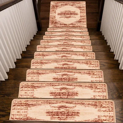 Benissimo Durable Polyester Carpet Stair Treads Skid Resistant Set Of 13 + 1 • $69.99