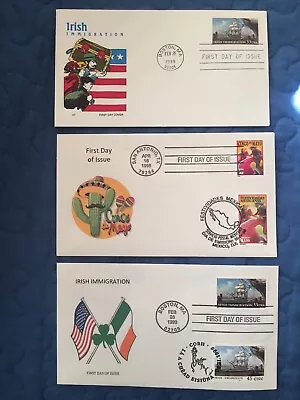 3 FDC - 2 Joint Issues IRISH Immigration Cinco De Mayo - LOOK • $17.99