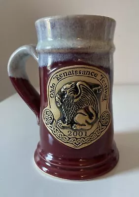 2001 Ohio Renaissance Festival Collector Mug Grog Banner Oak Pottery Griffin • $12.99