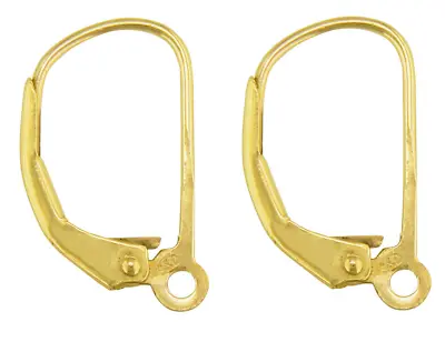 9ct Gold Continental Earring Safety Wire - Lever Back Earring Hooks 1 X Pair • £45