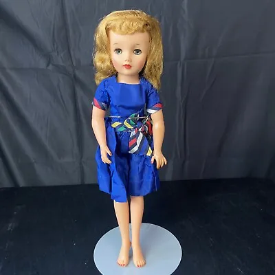 1950s Little Miss Revlon Doll 18” IDEAL TOY Blue Eyes Blue Dress + Bow • $141.59