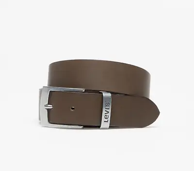 Levis HEBRON Mens  Leather Belt Metal Buckle Brown 95cm  NEW • £20