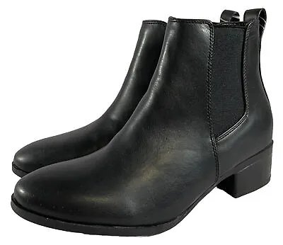 Top Moda Ankle Boots Women's Size 6.5 Black Stretch Pullon Round Toe N8 • $16