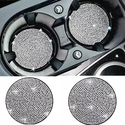 $5.99 • Buy Bling Cup Holder Car 2Pcs Interior Accessories Crystal Rhinestone Universal 2.77