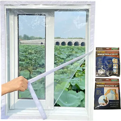 £2.80 • Buy Window Insulation Kit Shrink Fit Double Glazing Film Draught Excluder Frost Cold