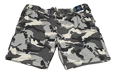 NEW George Men's Gray Camo Above The Knee Elastic Waist Stretch Shorts Size XL • $17.99