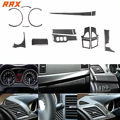 17Pcs Carbon Fiber Full Interior Dashboard Set Cover For Mitsubishi Lancer 08-15 • $40.99