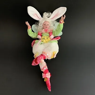 Mark Roberts Fairy Lady Bunny Rabbit Harlequin Pink Green Small 9” • $110