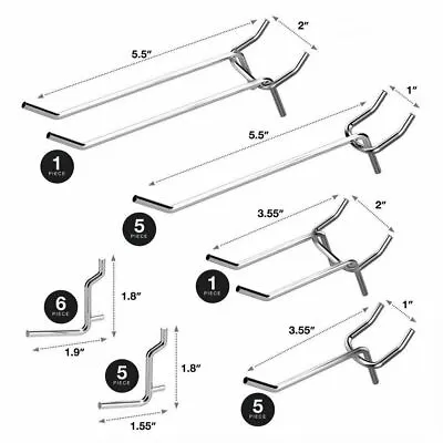 50 Pcs Slat Wall Hanging Hooks Heavy Duty Shelf Peg Board Coat Hanger UK • £12.69