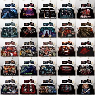 3D Halloween Horror Characters Bedding Set Quilt Duvet Cover Pillowcase AU Size • $78.99