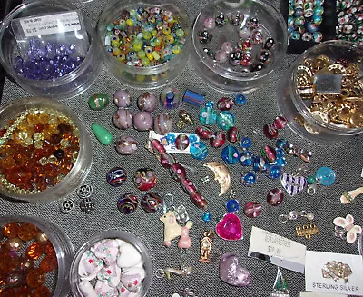 Jewelry Making Lot 10lb+ Quality Beads Charms Findings Spacers Murano Swarovski • $19.95