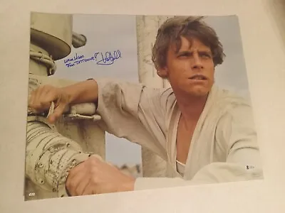 MARK HAMILL SIGNED STAR WARS  16x20 W/QUOTE BECKETT LETTER • $1999.99