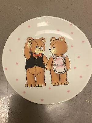 VINTAGE TEDDY  Bear Couple TRINKET DISH  MADE IN JAPAN • $8